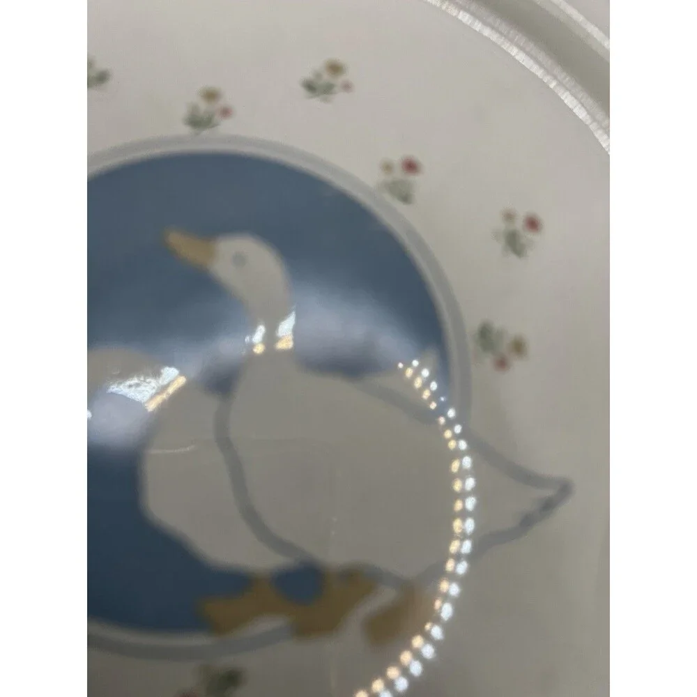 1980’s Moonlight Stoneware Heart Spun Geese plate cottagecore grannycore goose